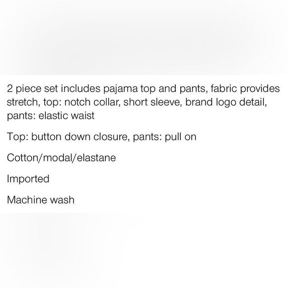 CK L Slate Seafoam Blue Modal Blend Notched Collar Short Sleeve Top Wide Leg PJ - Picture 3 of 16